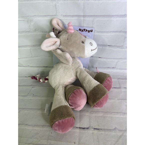 NATTOU Jade the Unicorn Horse Wings Pink Tan Gray Plush...